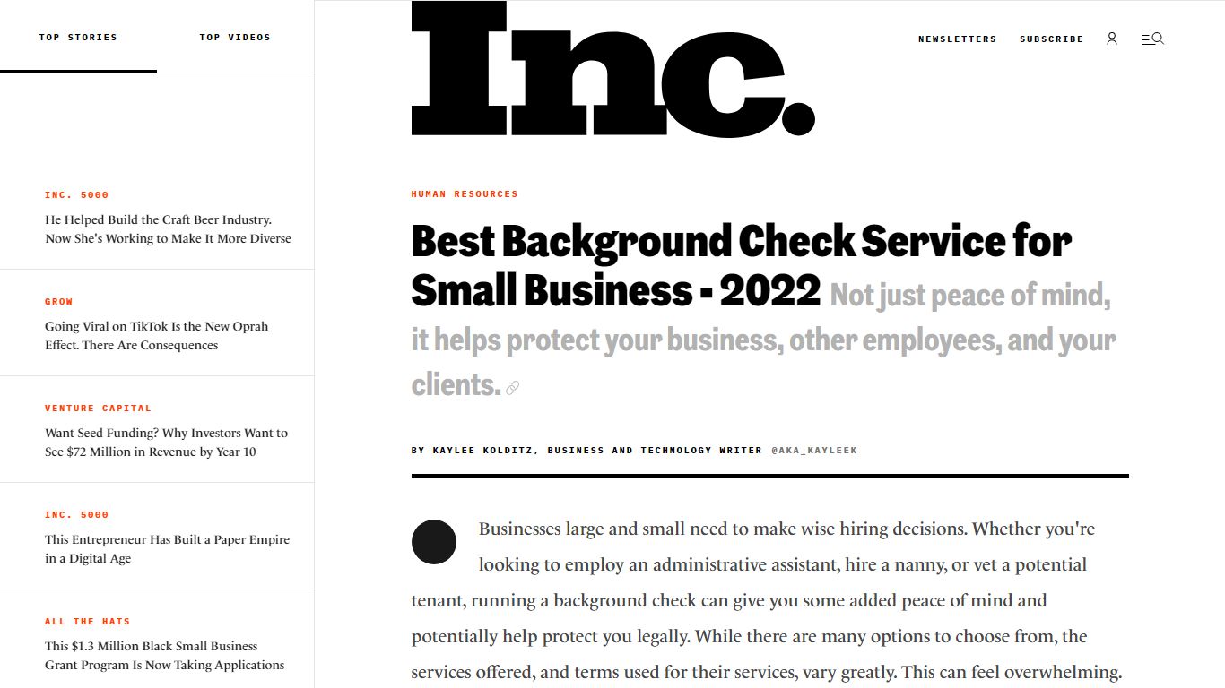 Best Background Check Service for Small Business - 2022
