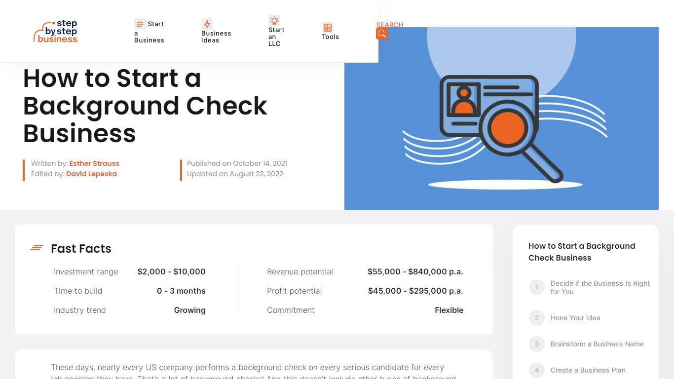 How to Start a Background Check Business